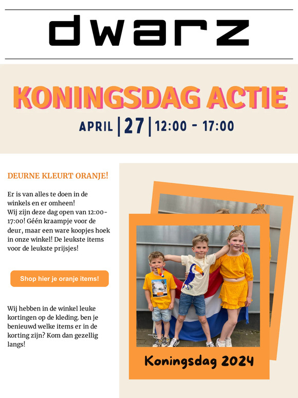 KONINGSDAG 🧡 OUTLET 5 HALEN = 2 BETALEN! 💥