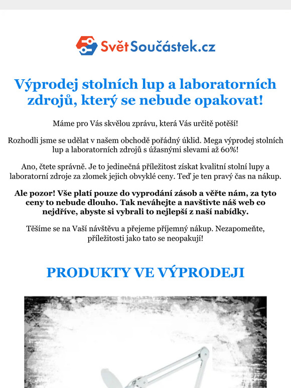 🎉 Výprodej stolních lup a laboratorních zdrojů - Slevy Až 60%! 🚀