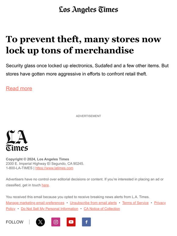 To prevent theft, many stores now lock up tons of merchandise