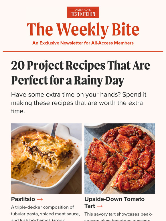 America's Test Kitchen: The Weekly Bite: 20 Project Recipes That Are ...