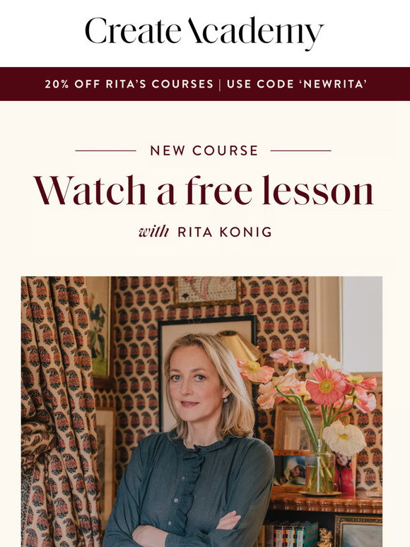 Create Academy: Rita Konig's free lesson | Milled