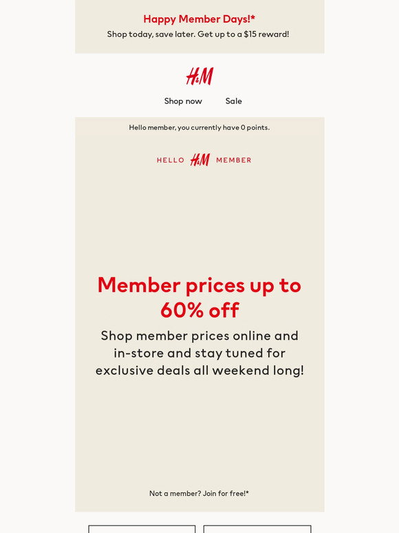 H&M: Member Days are here | Milled