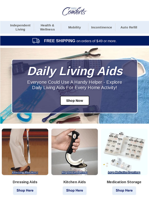 Easy Comforts Explore Easy Daily Living Helpers... Milled