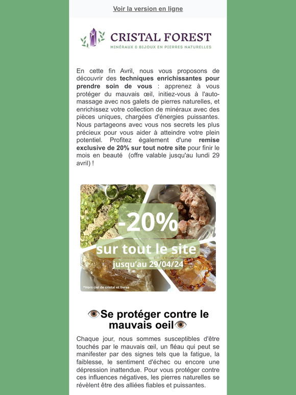 -20% sur tout le site jusqu'au 29 avril !!! 🧘‍♀️🌸