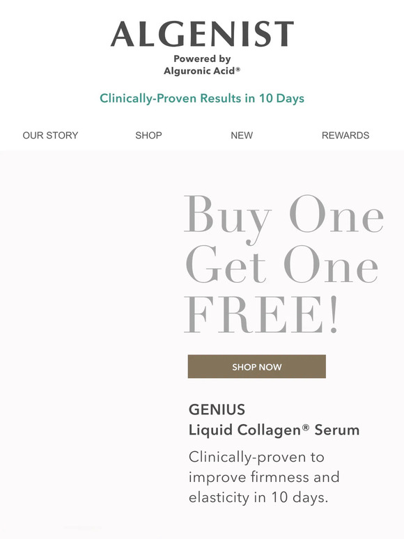 Algenist: Buy One Get One Free: Genius Liquid Collagen® Serum | Milled