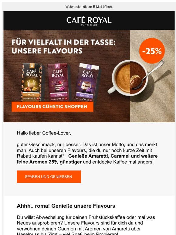 Gib deinen Pausen ein neues Aroma. Mit unseren Flavours!