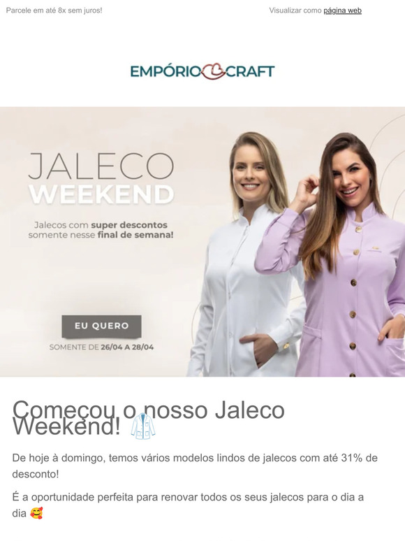 🥼 Jaleco Weekend 💕os mais queridinhos com super descontos!