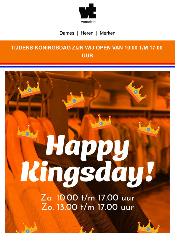 Op Koningsdag en koopzondag zijn we open! 🧡