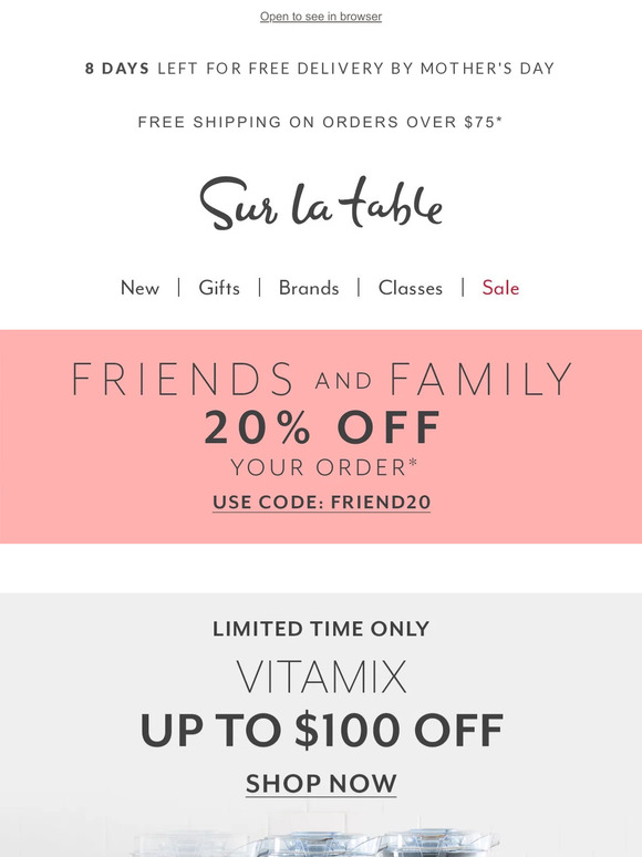 Sur la Table Email Newsletters: Shop Sales, Discounts, and Coupon Codes