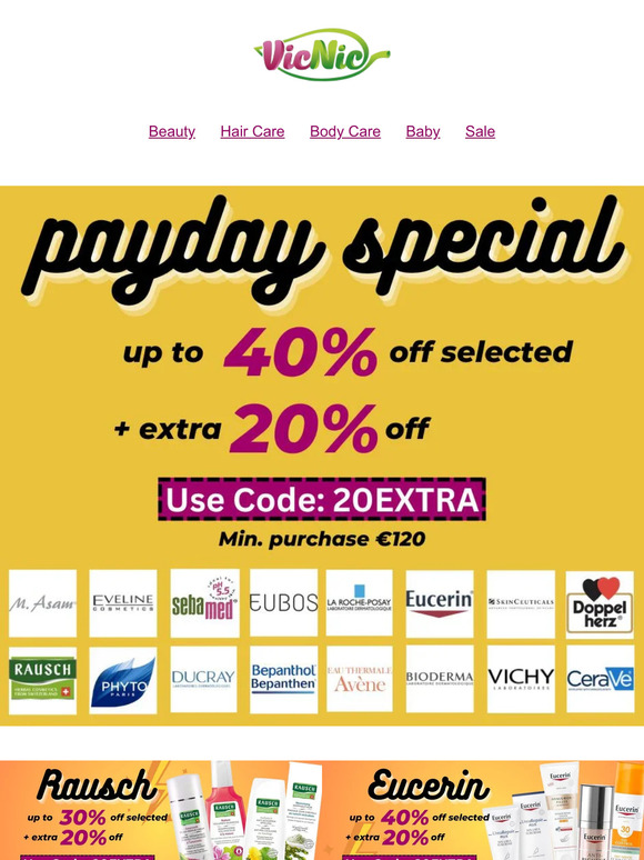 PAYDAY SPECIAL SALE 💸 EXTRA 20% Off (Already Up To 40% Off!) With Code: 20EXTRA