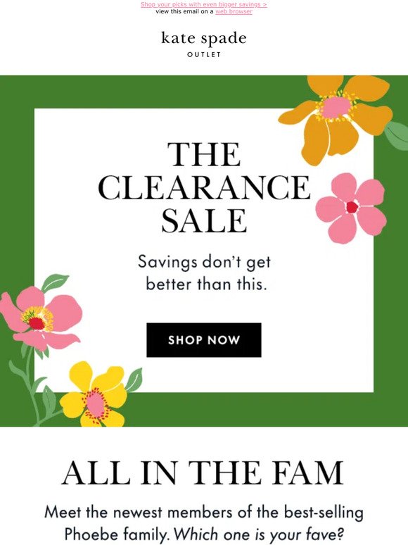 Kate Spade Outlet: Big news! Our clearance sale is here | Milled