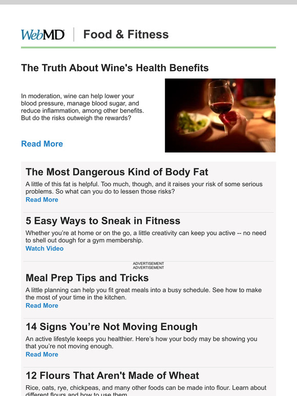 WebMD: The Truth About Wine's Health Benefits | Milled