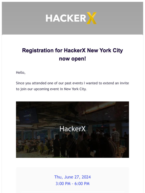 Registration for HackerX New York City now open!
