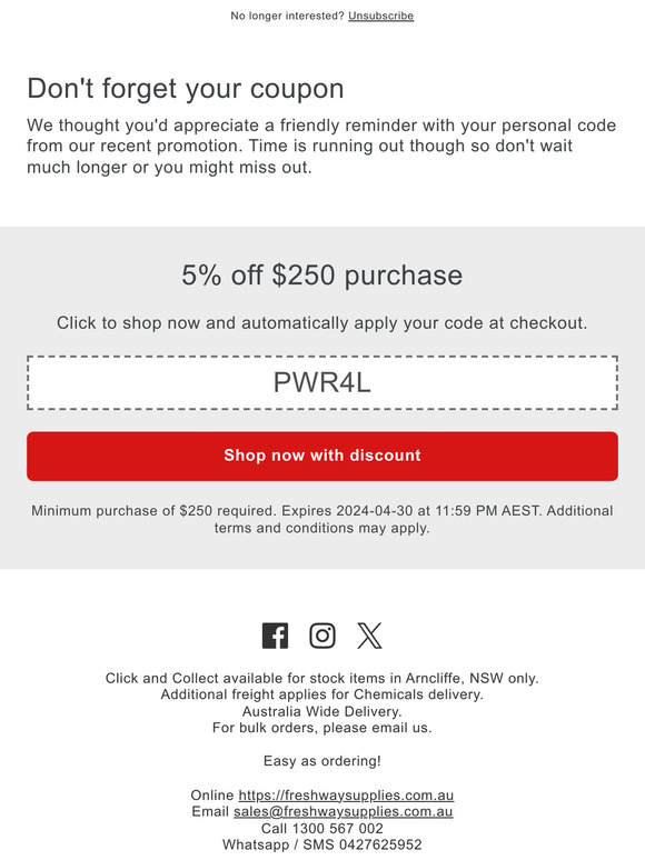 Expiring soon: Don't forget to use your coupon