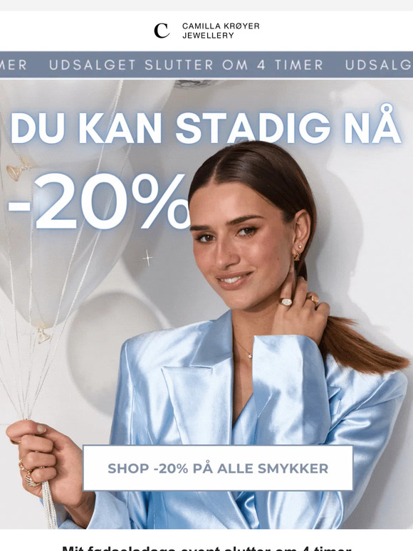 -20% væk om 4 timer ⏰