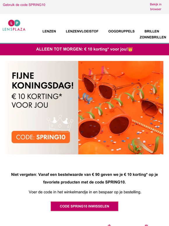 ALLEEN TOT MORGEN: € 10 korting* voor jou!👑