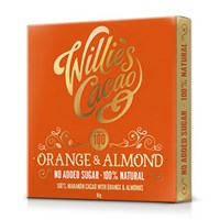 Willie's, Orange & Almond, 100% dark chocolate bar