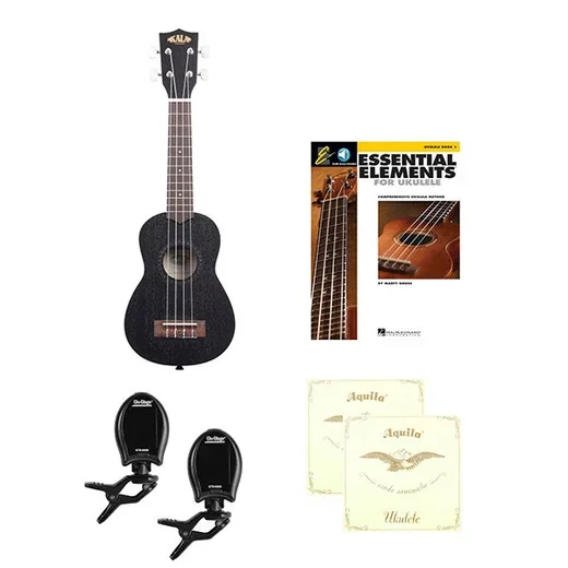 Kala KA-15S-BLK Soprano Ukulele Classroom Set, Black, Set of 10 Ukuleles