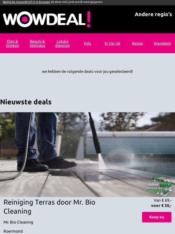 Reiniging Terras door Mr. Bio Cleaning | 3-gangen wandelarrangement in Heerlen bij De Admiraal