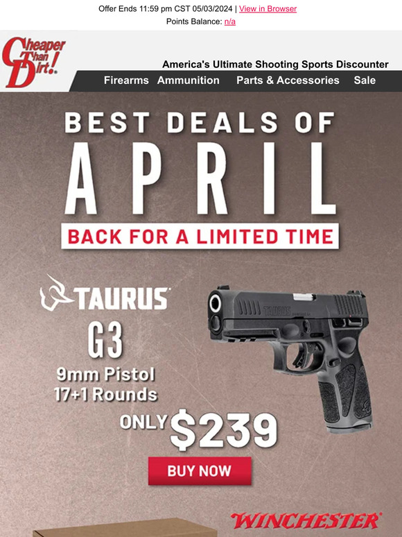 Cheaper Than Dirt Best Gun and Ammo Deals of April Are Back for a