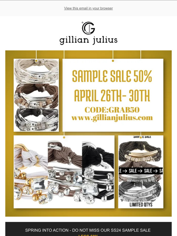 GILLIAN JULIUS GRAB 50% OFF SAMPLE SALE APRIL 26TH -30TH LTD QTYS  💥