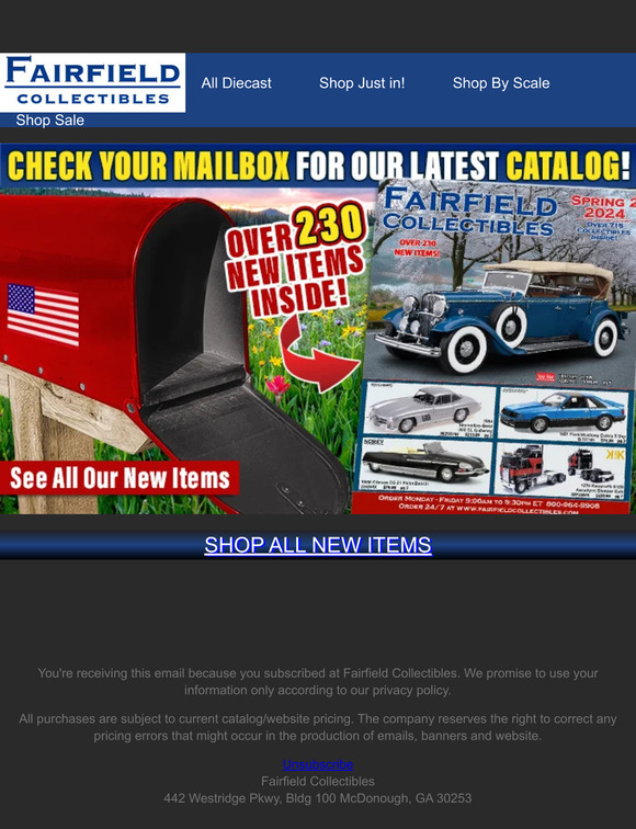 Fairfield Collectibles Check Your Mailbox for our New Spring 2 2024