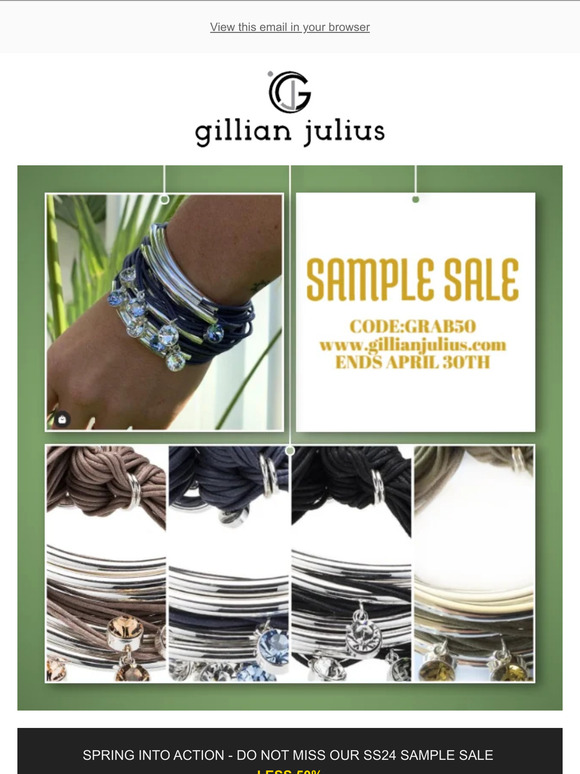 GILLIAN JULIUS LAST DAY TO GRAB 50% OFF SAMPLES💥