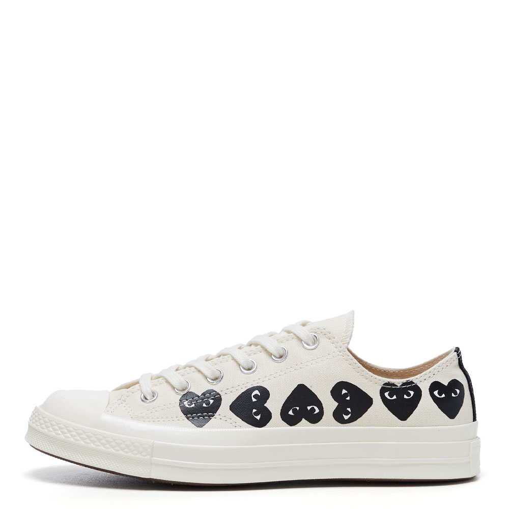 Image of Comme des Garcons PLAY x Converse Multi Heart Chuck 70 Low Trainers - White