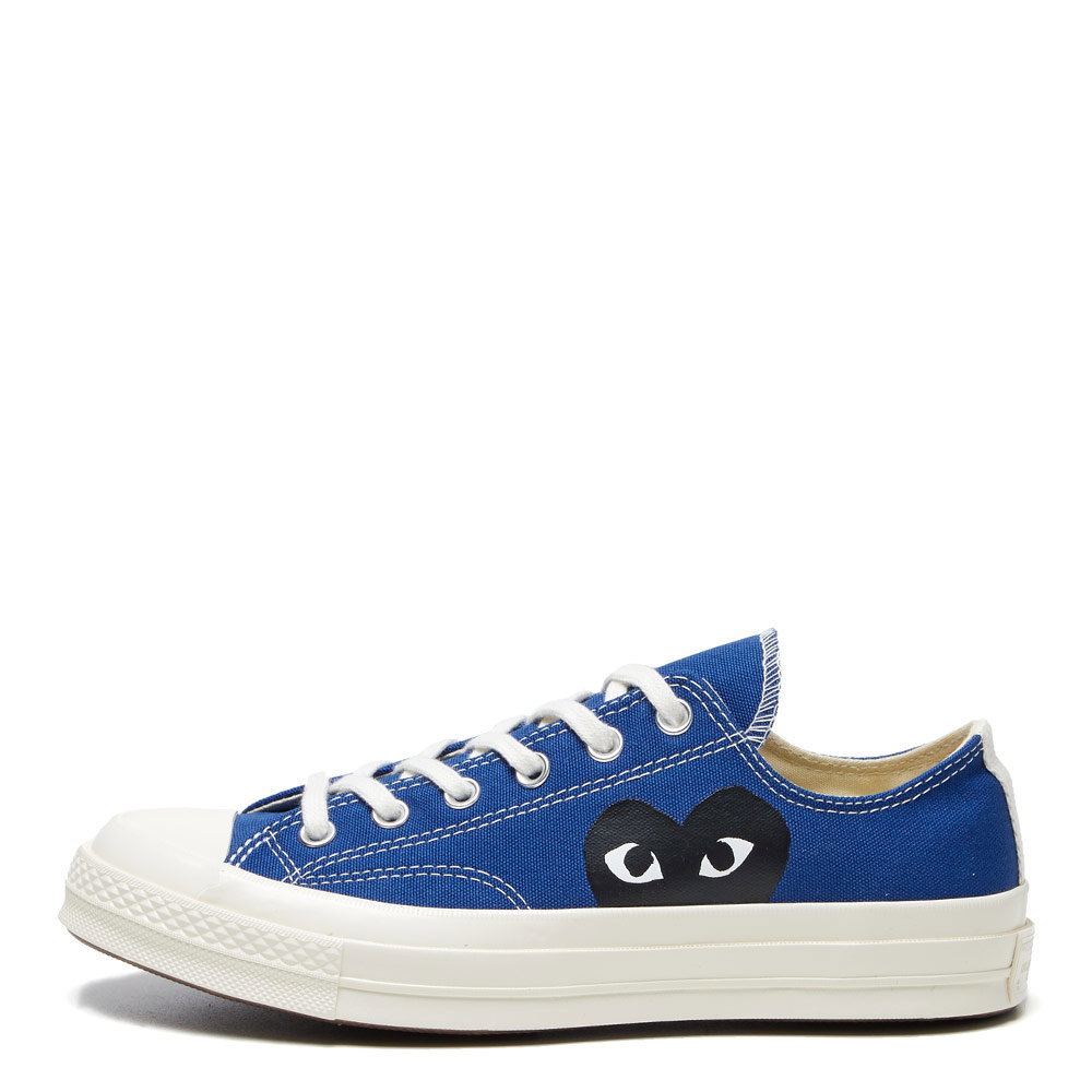 Image of Comme des Garcons PLAY x Converse Low Top Converse Big Heart - Blue