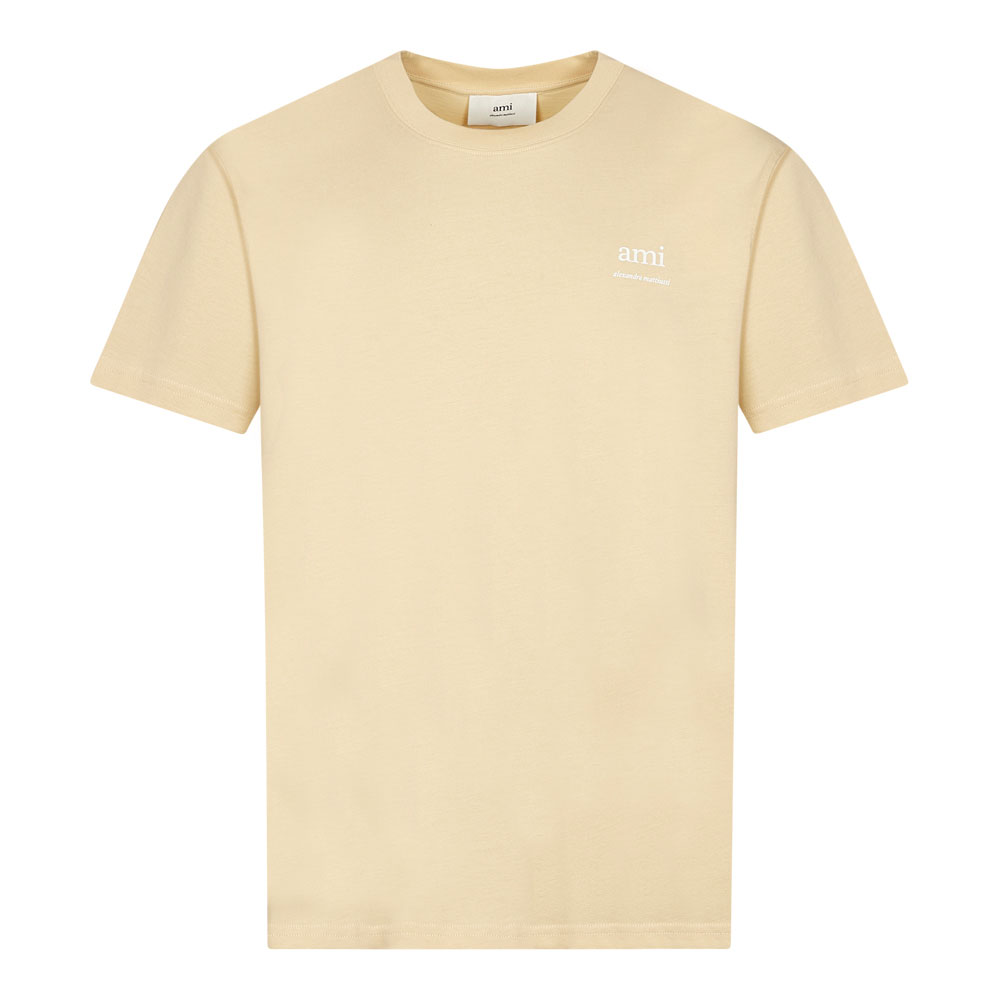 Image of Ami Paris Logo T-Shirt - Cream