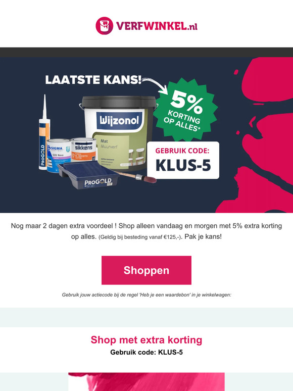 Nog maar 2 dagen: Extra hoge korting!