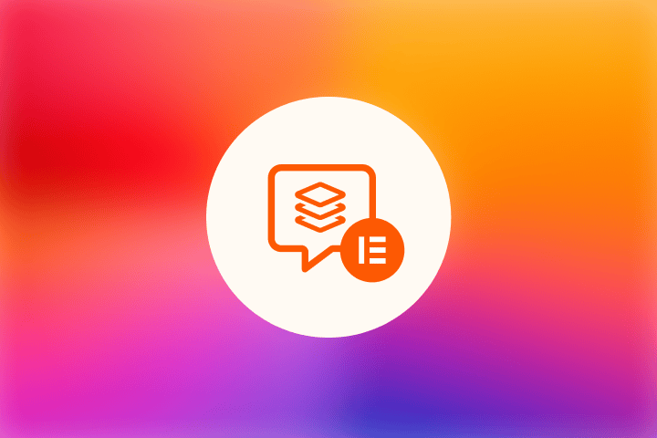 elementor logo on multicolored background