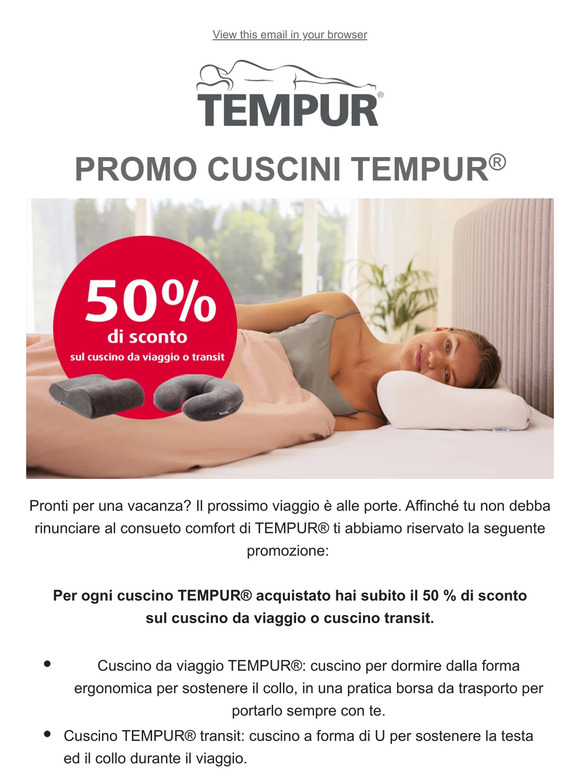Privati_Promo cuscino: ottieni ora il 50% di sconto per il tuo cuscino da viaggio o transit