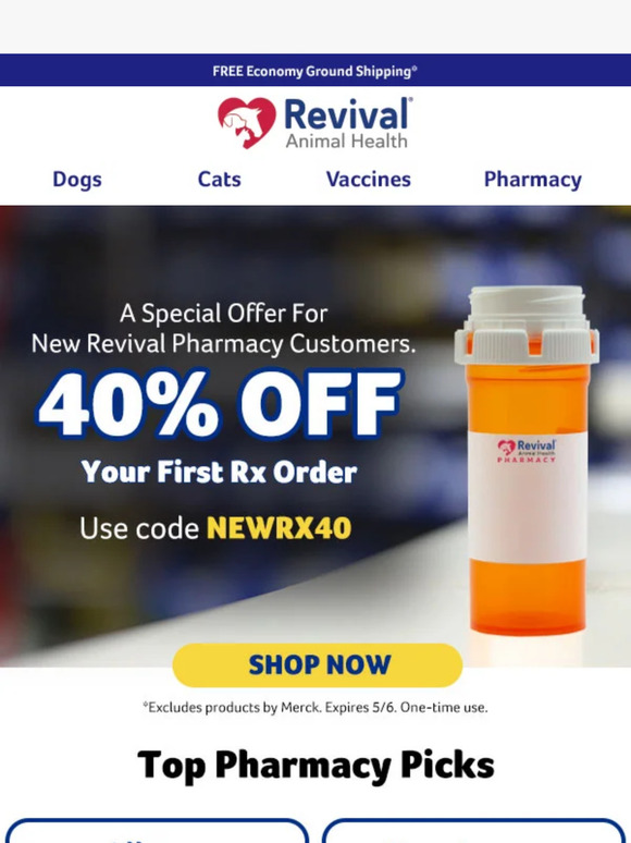 New Pharmacy Customers! Get 40% off your first pharmacy order.