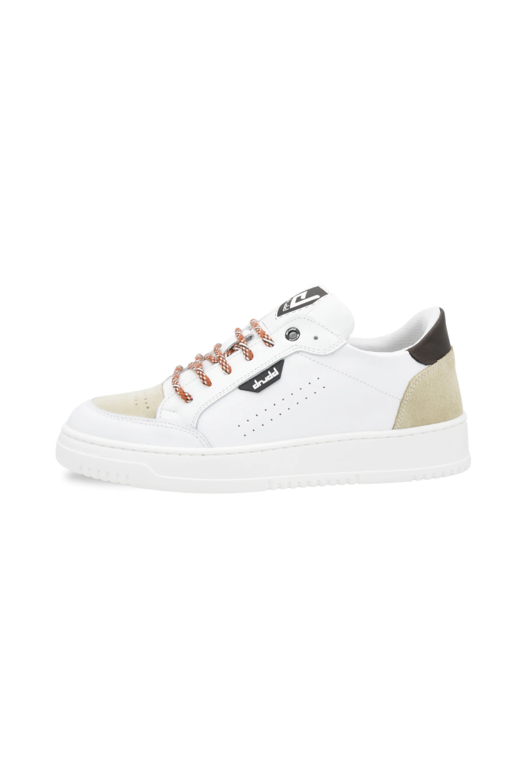 Image of Sneakers Pelle Bianca e Marrone - D-310