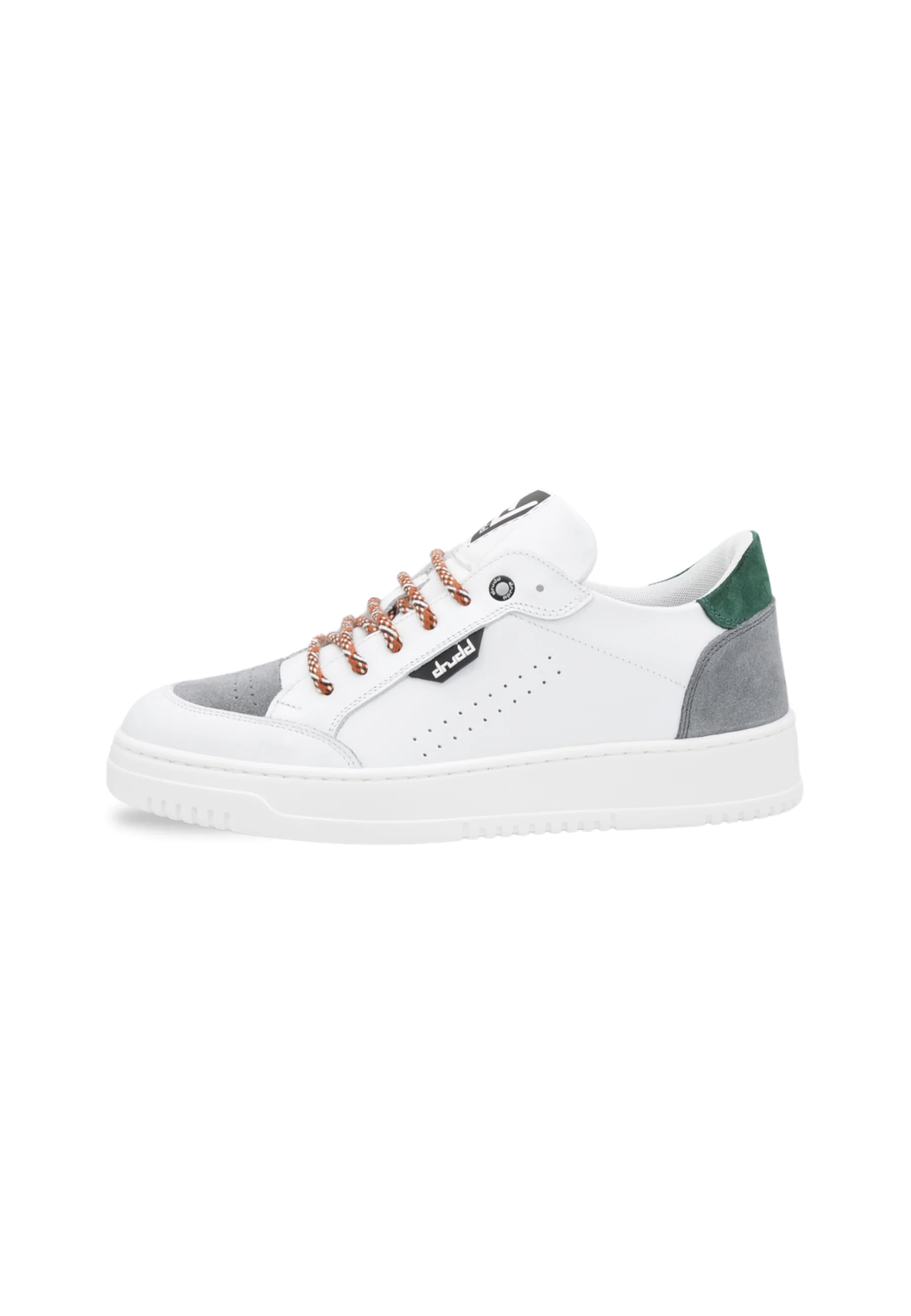 Image of Sneakers Pelle Bianca e Verde - D-310