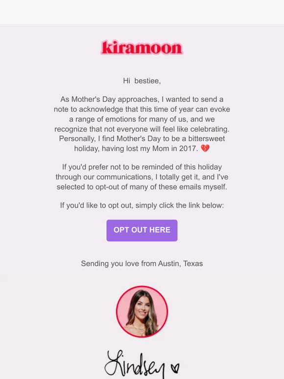 Want to opt out of Mother’s Day emails?