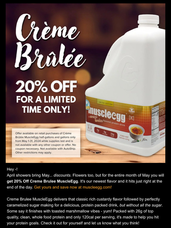 MuscleEgg Savings Inside! Check it out...