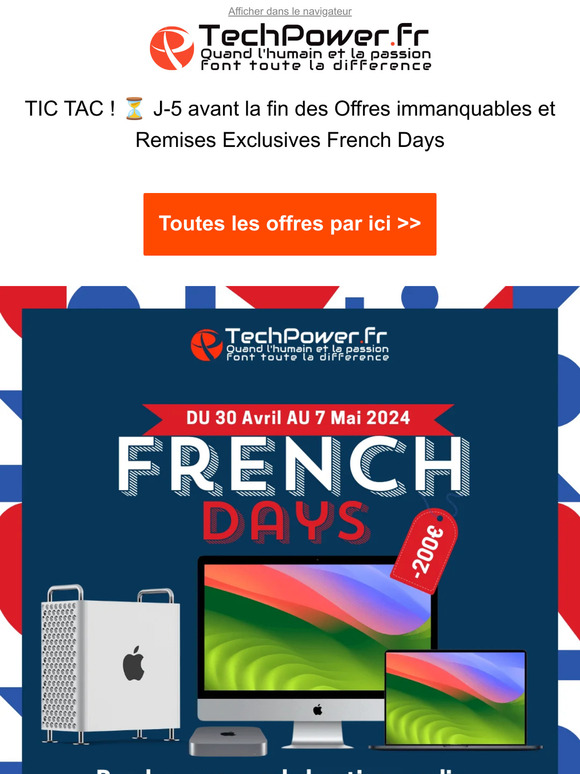 🌟 Derniers jours ! Profitez des offres exceptionnelles French Days pour Mac et PC 🖥️