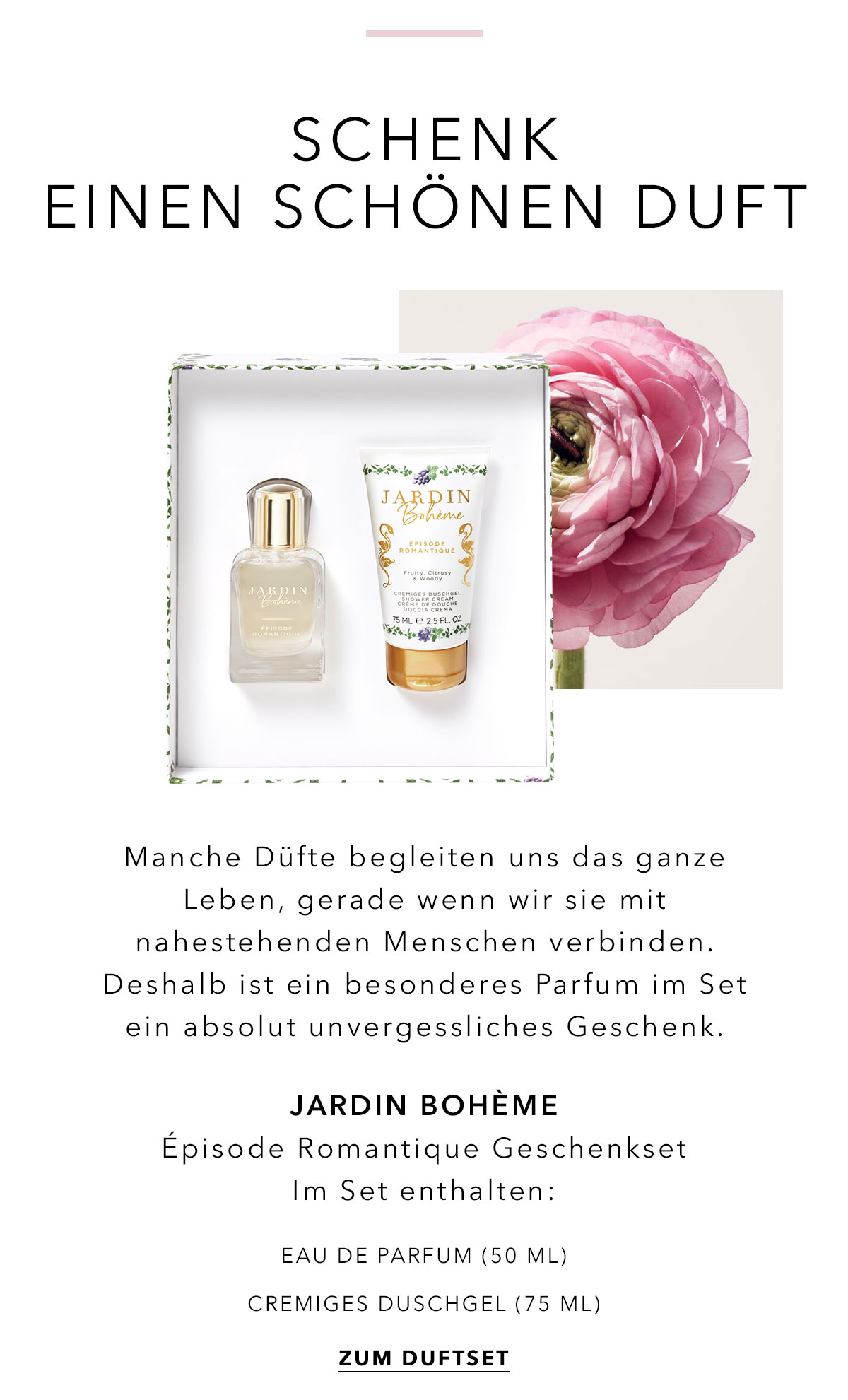 Jardin Bohème Fine Fragrances Épisode Romantique Geschenkset