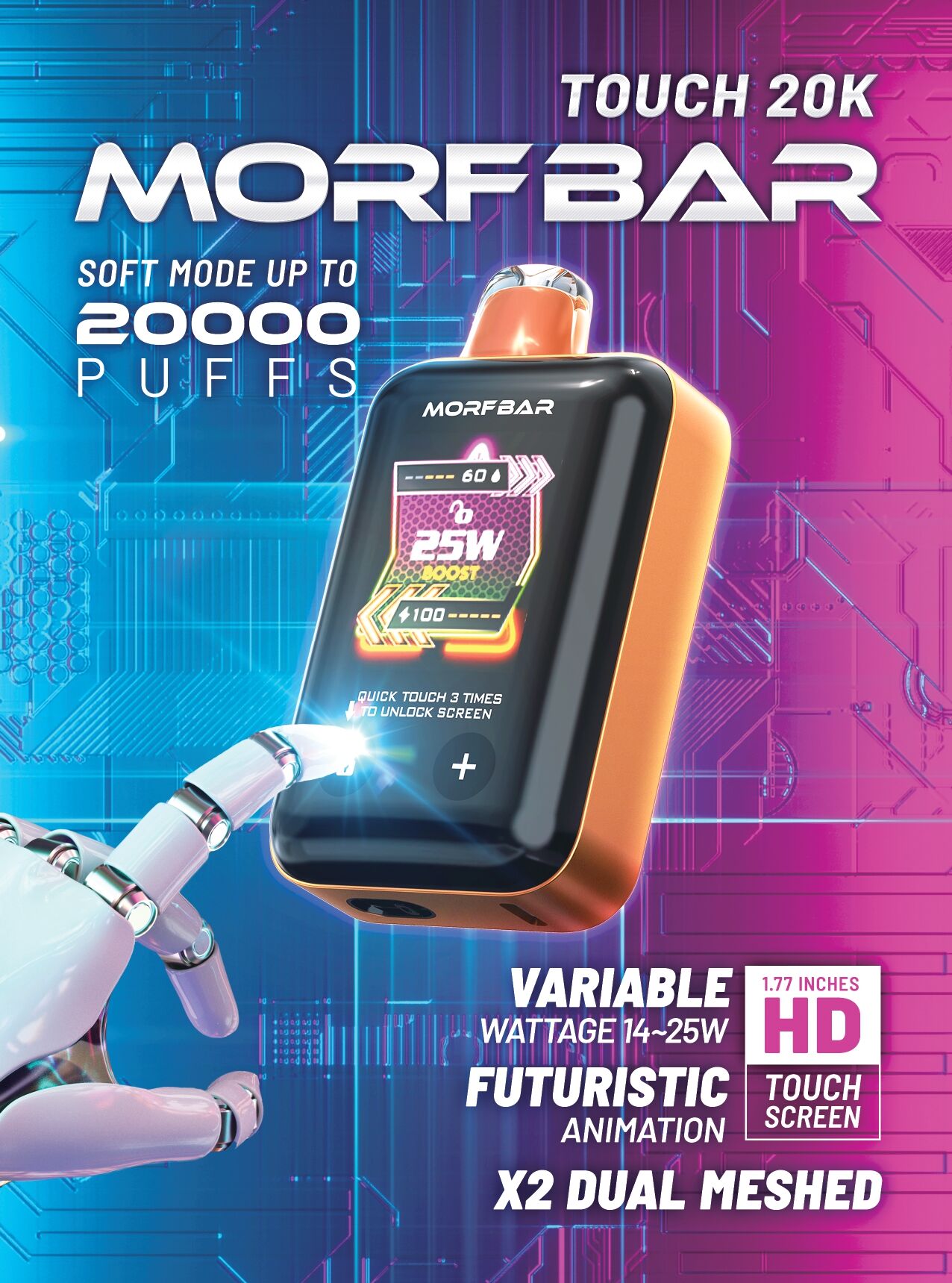 morf bar vape Kanger: Introducing! SMOK Touch 20K 20,000 Puff Disposable ✨✨ Colour:Peachy Beige Ageverify Voopoo Drag M100S Mod