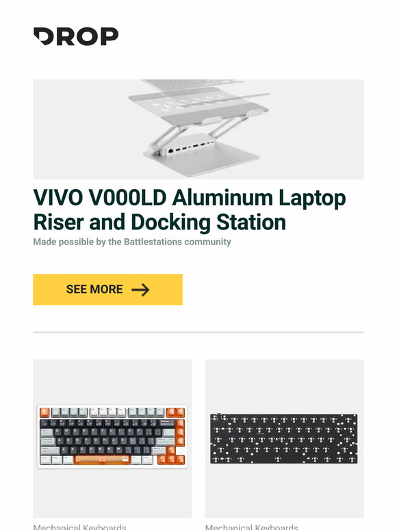 Drop: VIVO V000LD Aluminum Laptop Riser and Docking Station, FRONTIER X ...
