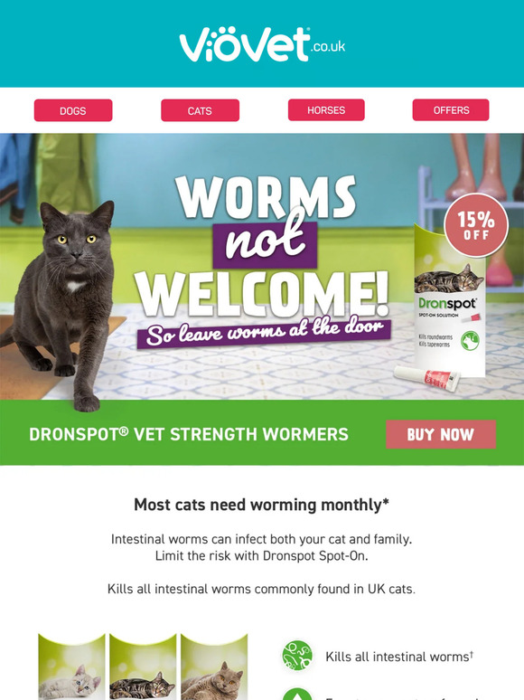 Save 15% on Dronspot Vet Strength Wormers