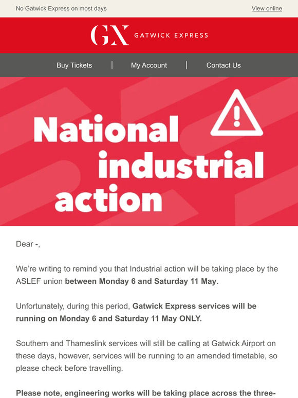 ⚠ Important reminder about upcoming industrial action ⚠