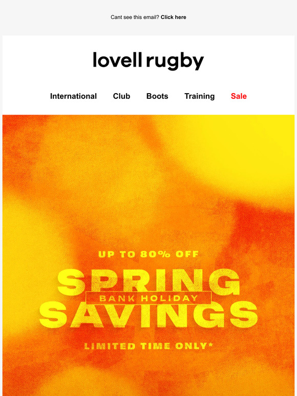 Lovell Rugby Limited: Spring Savings 🚨 Bank Holiday sale has started ...