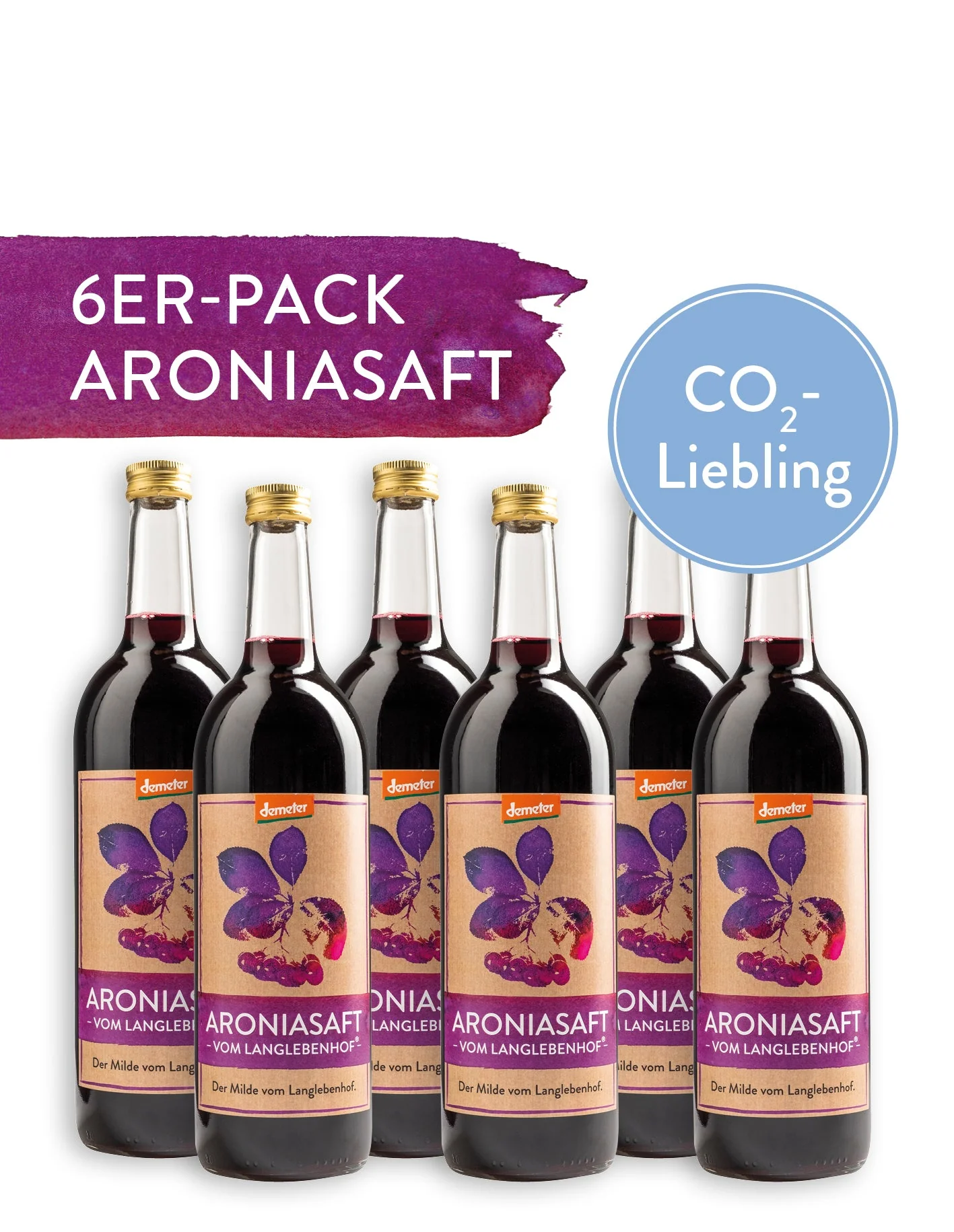 Image of ❤️🎁 BIO Aroniasaft, 6x750ml, DER MILDE vom Langlebenhof, Demeter