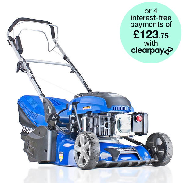 Hyundai 17" / 43cm 139cc Electric-Start Self-Propelled Petrol Roller Lawnmower, 25-75mm Cuts , Rear Discharge | HYM430SPER