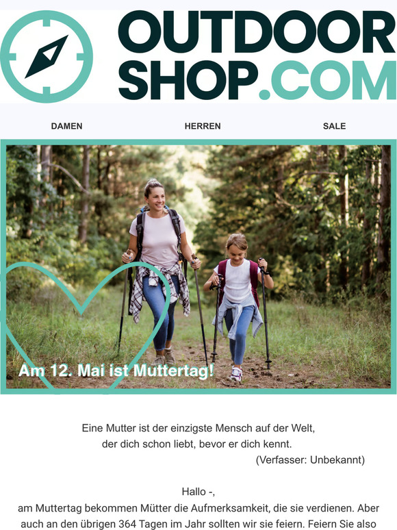 Am 12. Mai ist Muttertag: Hier kommt Dein Muttertags-Special von outdoor-shop.com