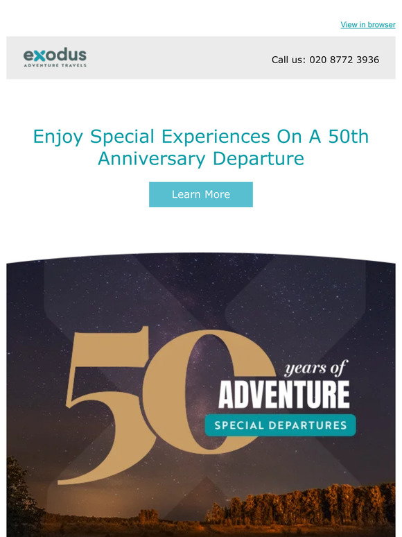 Exodus Travels: Unlock Special Freebies on Our 50th Anniversary ...