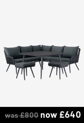 Habitat 6 Seater Rattan Effect Garden Corner Sofa